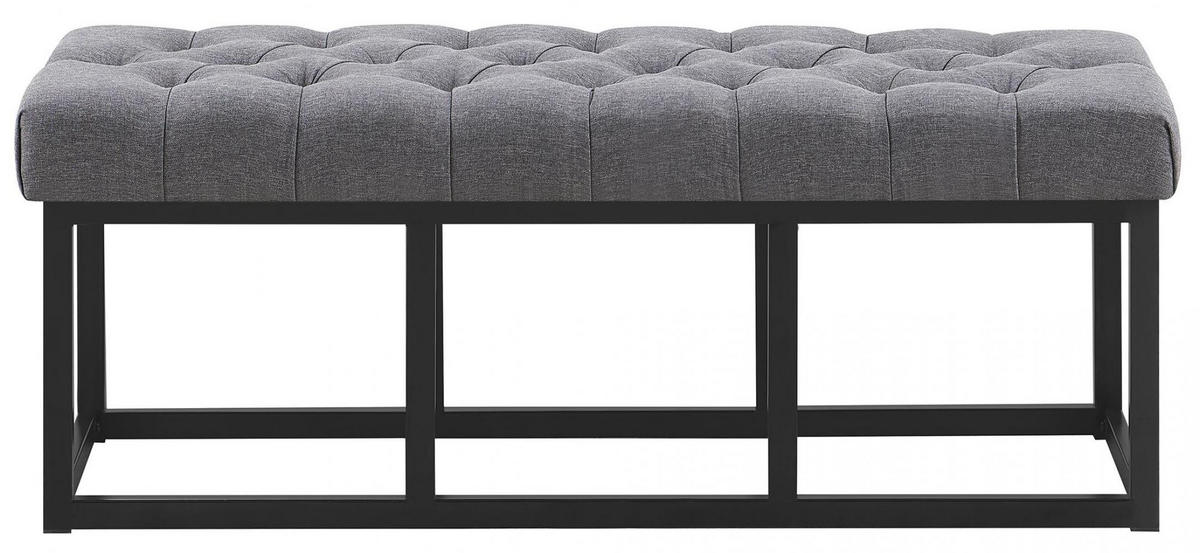 SITZBANK 120/38 cm Stoff Dunkelgrau - Dunkelgrau/Schwarz, Textil/Metall (120/46/38cm) - CLP