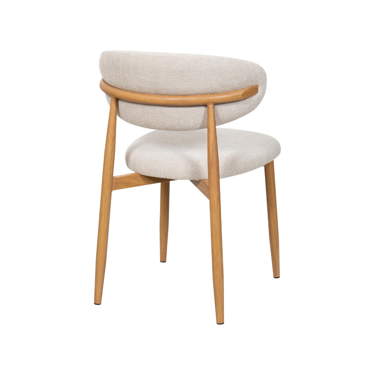 ESSZIMMERSTUHL 2er Set aus Stoff und Metall, beige - Beige, Textil (52/77/56cm) - Giga Meubel