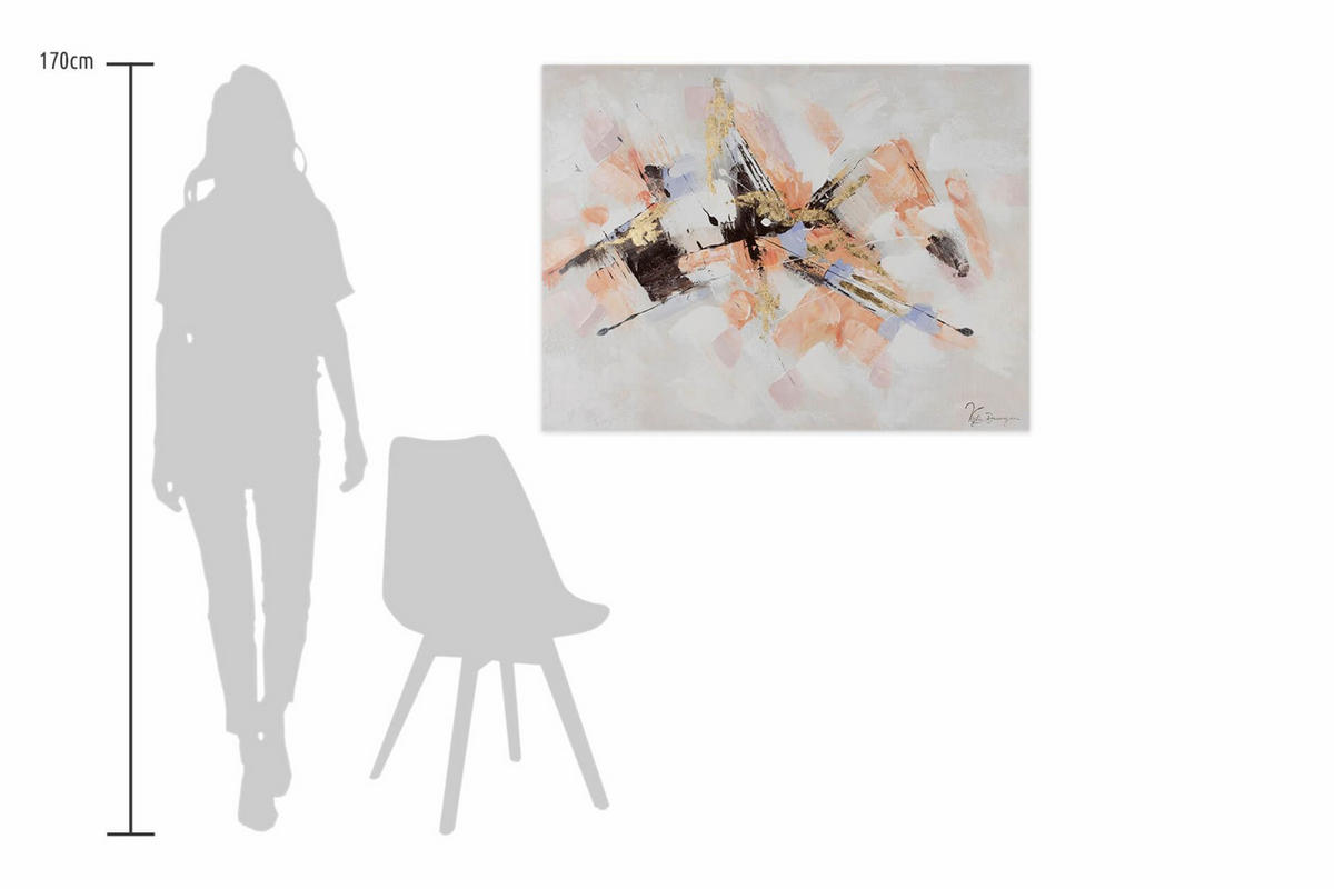 ACRYLBILD HANDGEMALT 100/75 cm - Pink/Weiß, Holz/Textil (100/75cm) - KUNSTLOFT