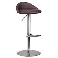 BARHOCKER Edelstahl Höhenverstellbar Rückenlehne Drehbar, Braun 43x43x90 cm - Silberfarben/Braun, Kunststoff/Textil (43/90/43cm) - KADIMA DESIGN