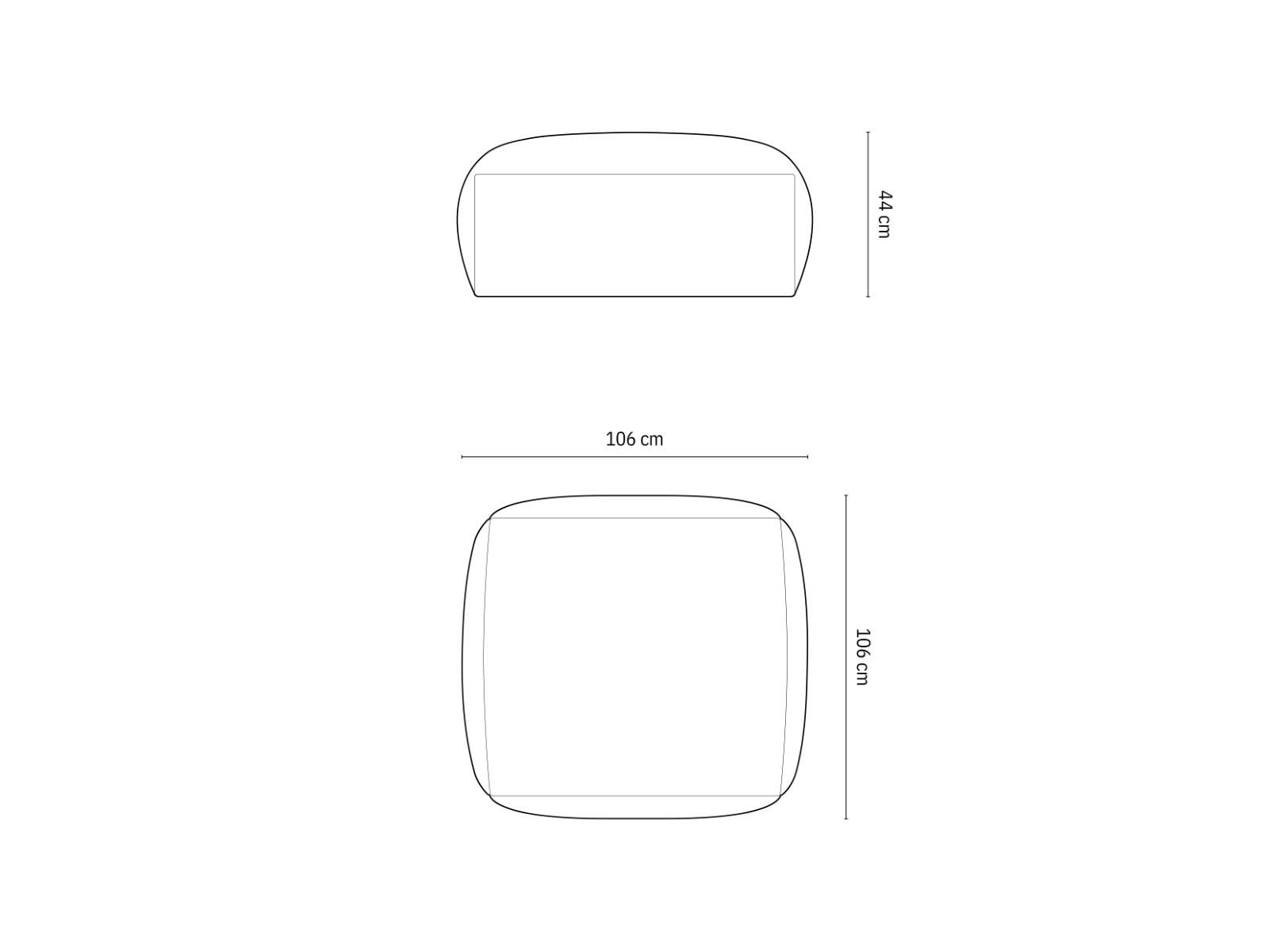 Thumbnail - Micadoni Pouf, Hellgrau, Textil, 1-Sitzer, 106x44x106 cm, Hergestellt in Europa, Wohnzimmer, Hocker, Poufs