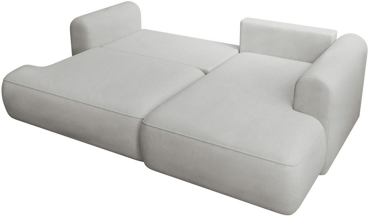 ECKSOFA Ovo Mini Hellgrau rechts - Hellgrau/Schwarz, Kunststoff/Textil (156/238cm) - Selsey