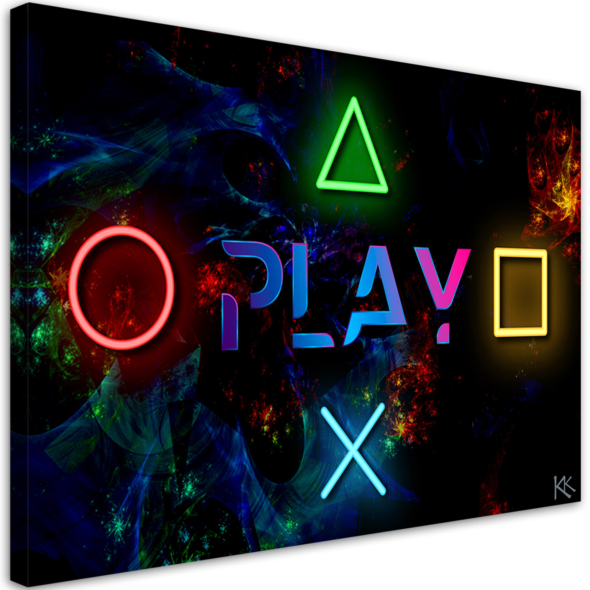 WANDBILD spielkonsole gamer controller - Multicolor, Textil (60/40cm) - Feeby