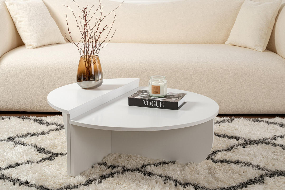 COUCHTISCH orion weiss - Weiß, Holz (90/60/30cm) - Habitat Garten