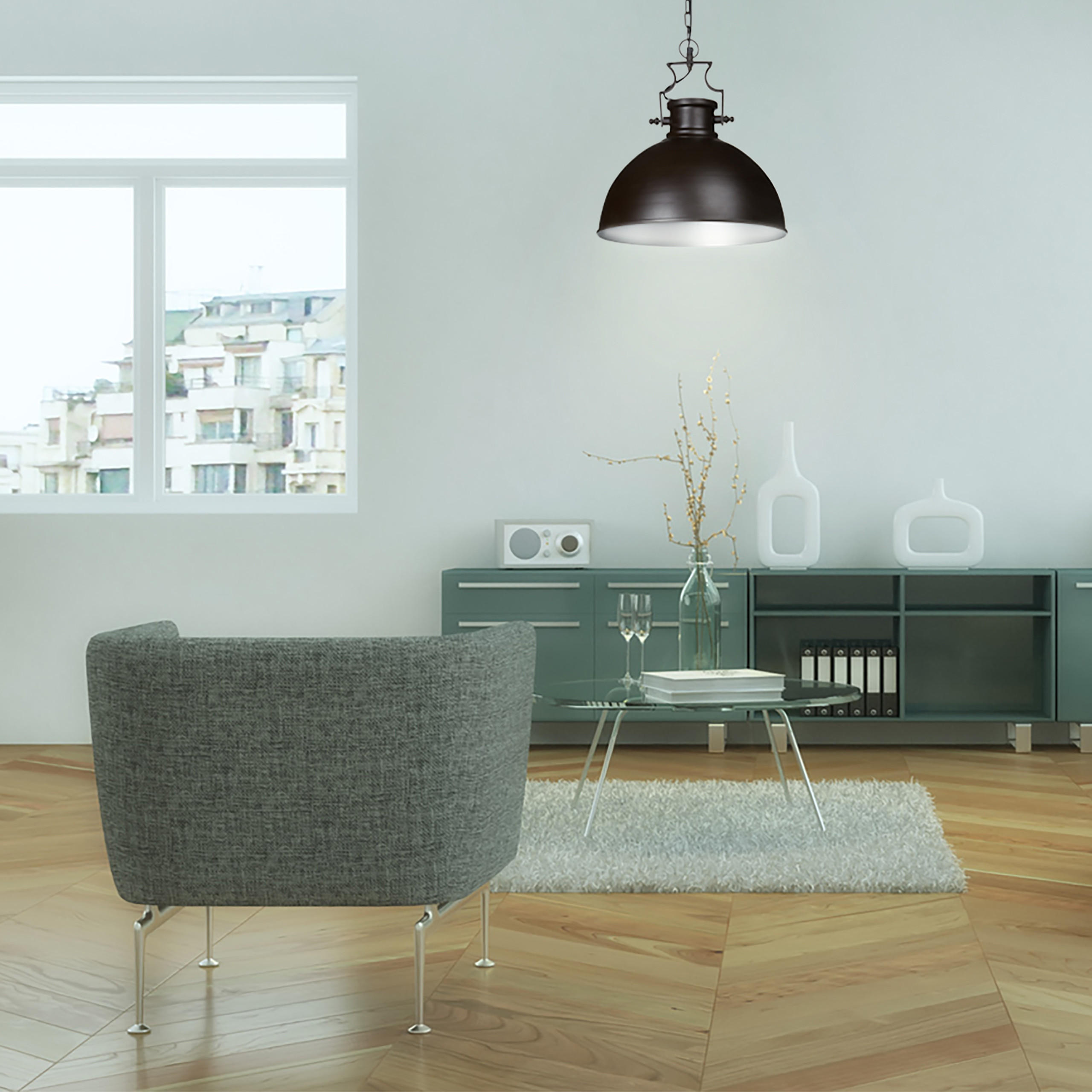 HÄNGELEUCHTE - Dunkelbraun, Metall (40.5/40.5/146cm) - Relaxdays