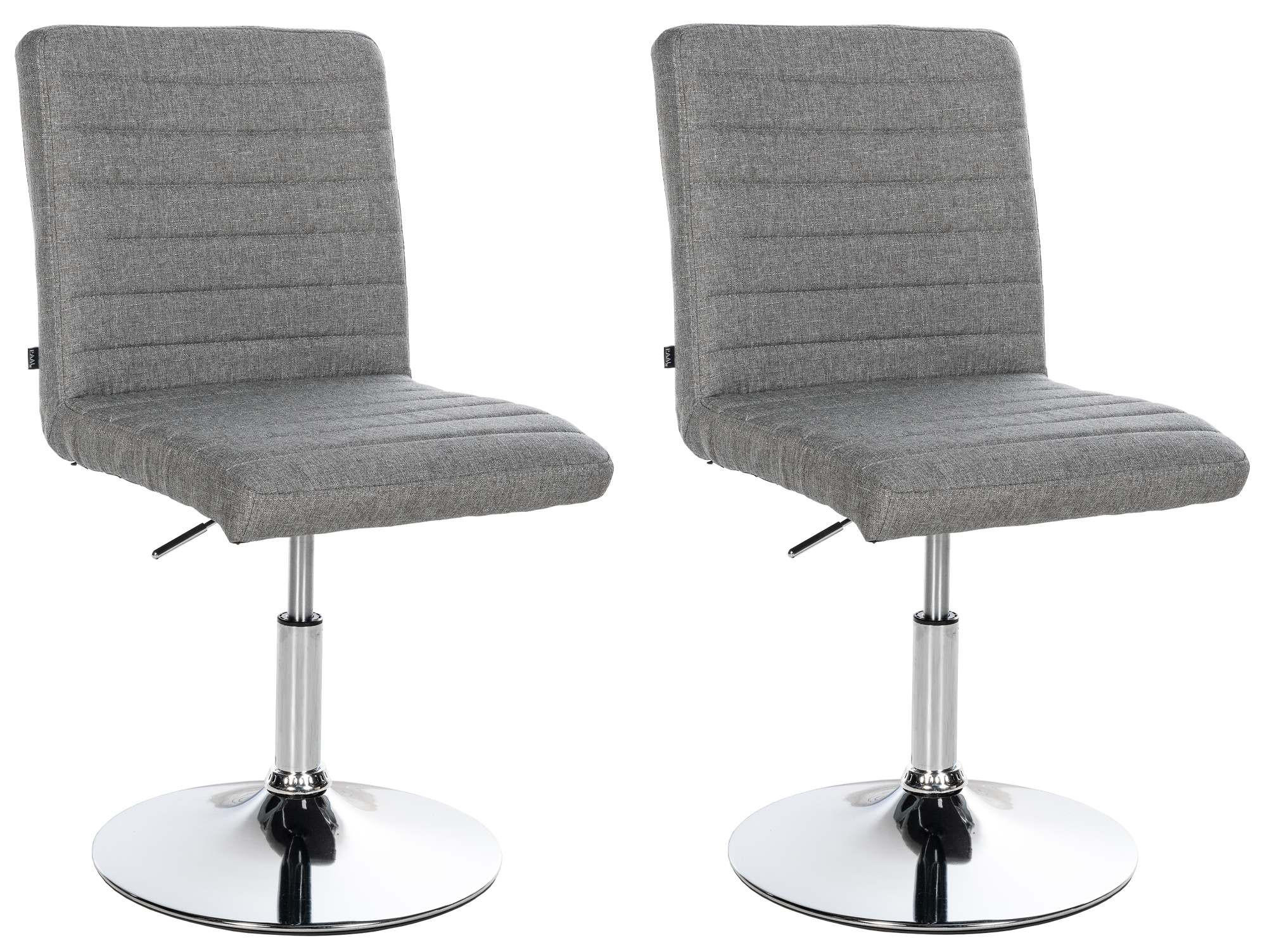 DREHSTUHL 2er Set Stoff grau - Chromfarben/Grau, Textil/Metall (44/81/60cm) - CLP