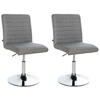 DREHSTUHL 2er Set Stoff grau - Chromfarben/Grau, Textil/Metall (44/81/60cm) - CLP