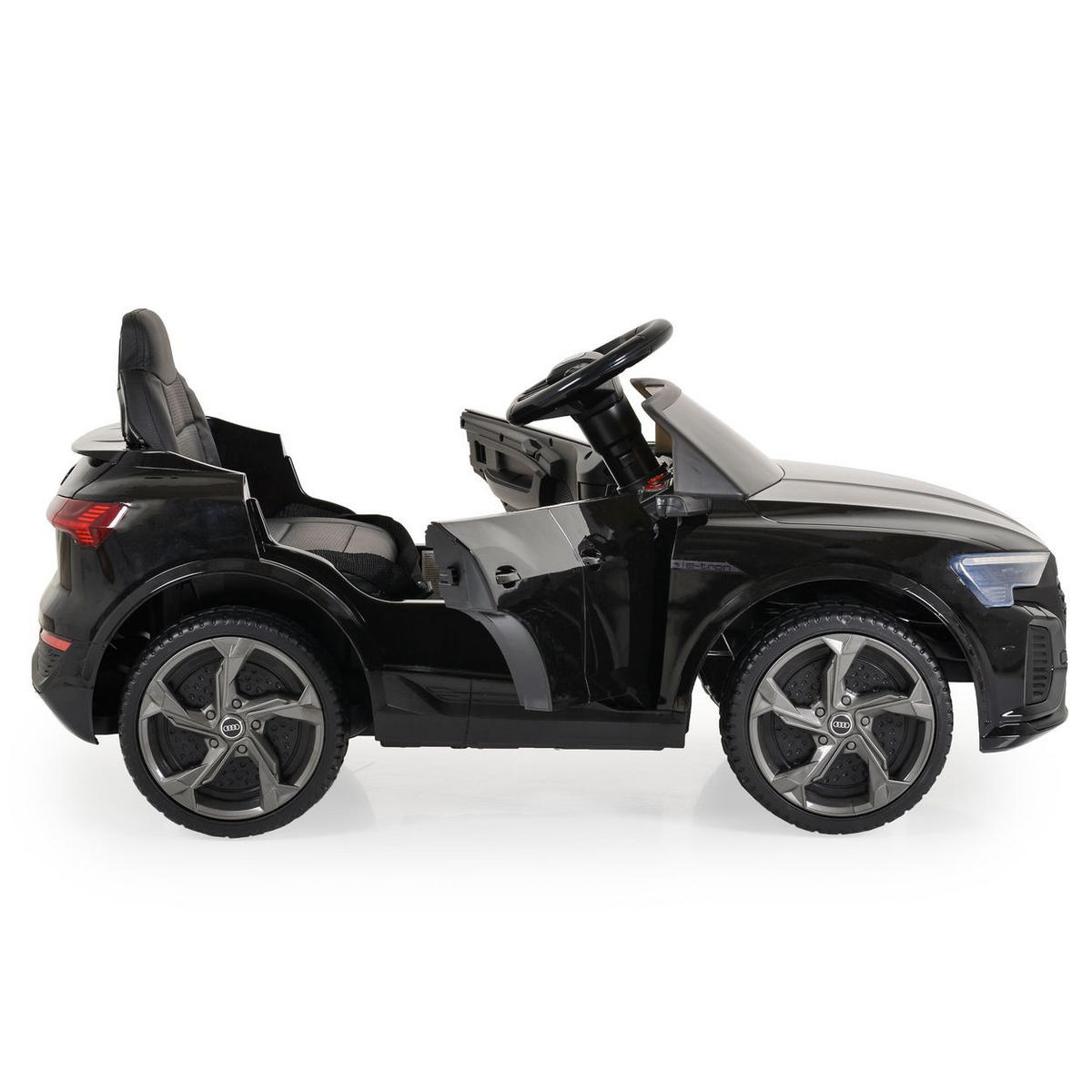 ELEKTROAUTO Audi SQ8 e-tron schwarz EVA-Reifen Musik Licht MP3-Eingang Gurt - Schwarz, Kunststoff (99/54/46cm) - Moni