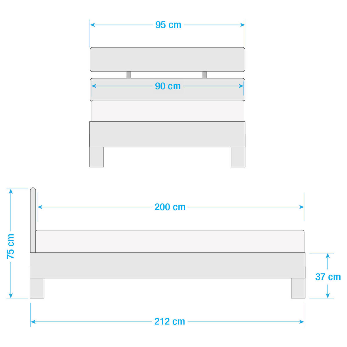 MASSIVHOLZBETT - Braun - Eichefarben, Holz (90/200cm) - home24