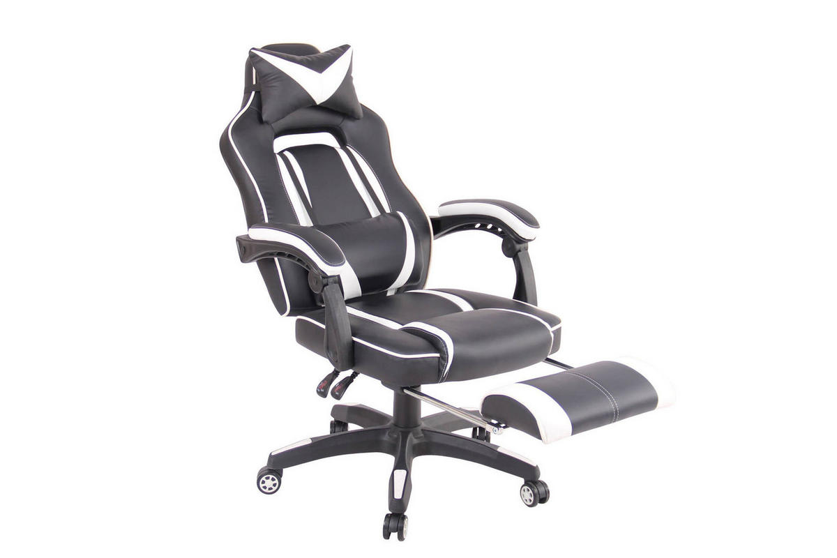 BÜROSTUHL Hero, Kunstleder Schwarz/Weiß - Weiß, Kunststoff/Textil (68/124/61cm) - TPFLiving