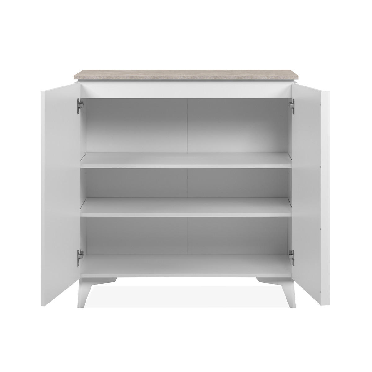 SIDEBOARD 2 Türen L88 cm - BERTRIX - Weiß, Holzwerkstoff (88/92/40cm) - Finori GmbH