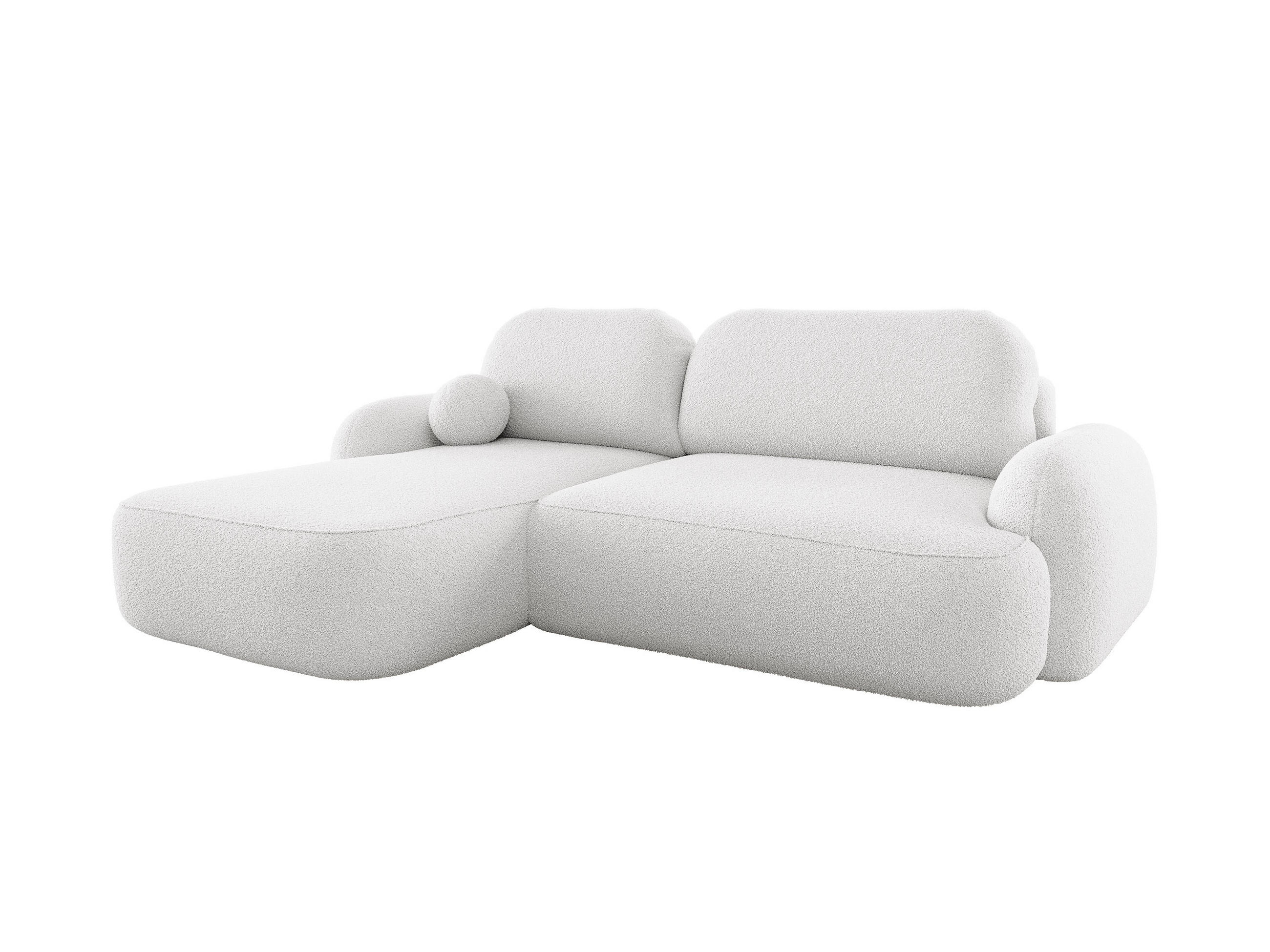 ECKSOFA MIVARO Schlaffsofa Boucle Beige (LINKS) - Weiß, Textil (176/276cm) - Luxkor24