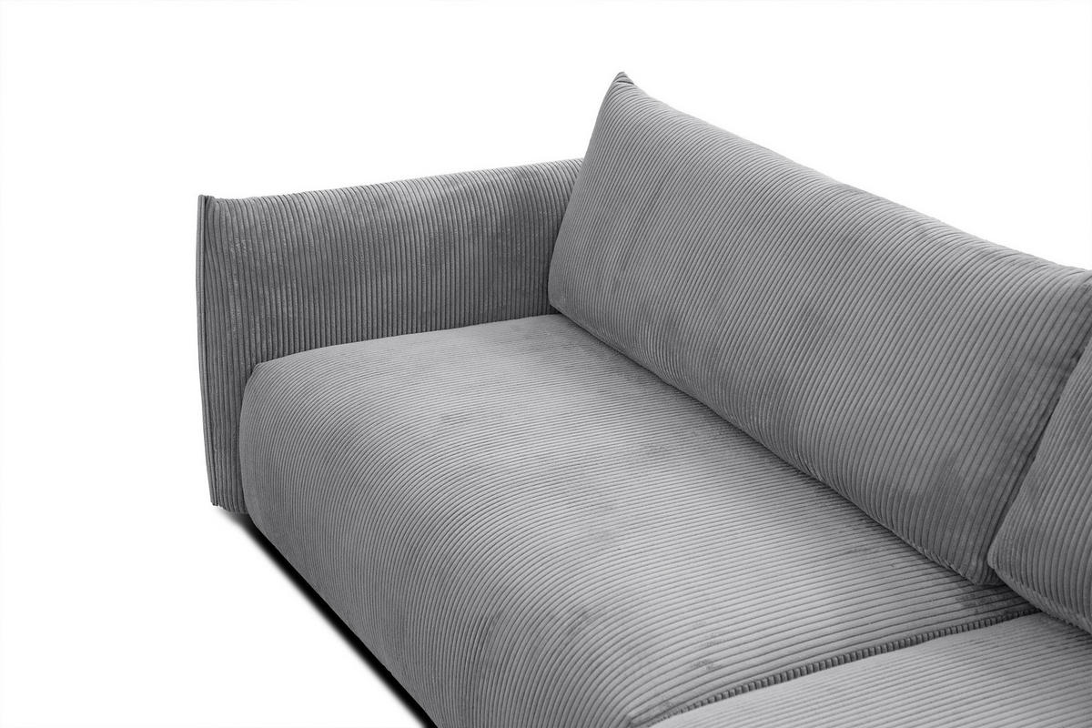 ECKSOFA TAUER 5-Sitzer, hellgrau - Hellgrau/Schwarz, Holzwerkstoff/Kunststoff (292/174cm) - Courtois Laville