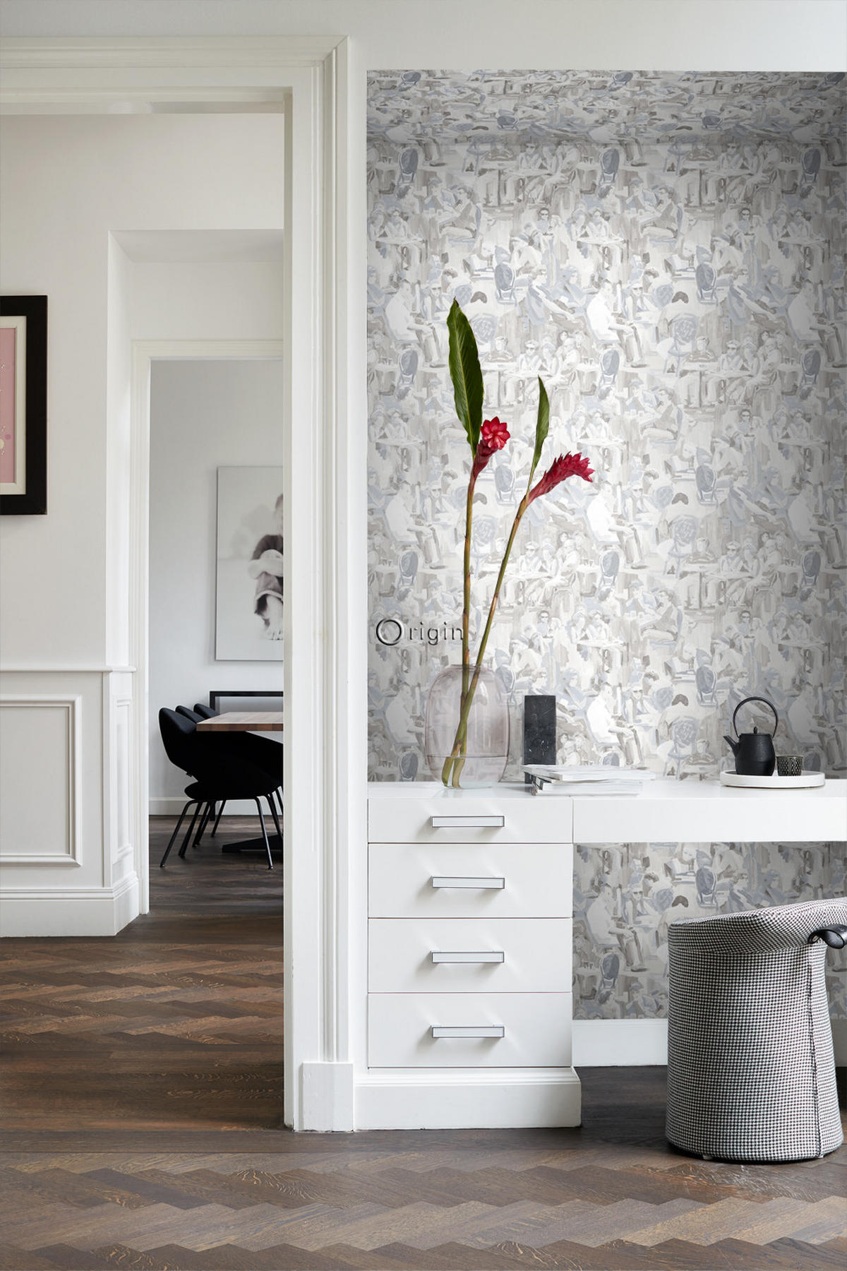 TAPETE figurative Motive 53 cm x 10.05 m - Weiß, Papier (53/1000cm) - Origin Wallcoverings