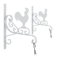 2XKUKICA za saksije - bijela, metal (25.5/30/2cm) - Relaxdays