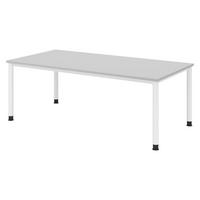 SCHREIBTISCH Serie-H 100/200/74 cm in Grau/Weiß - Weiß/Grau, Holzwerkstoff (100/200/74cm) - bümö