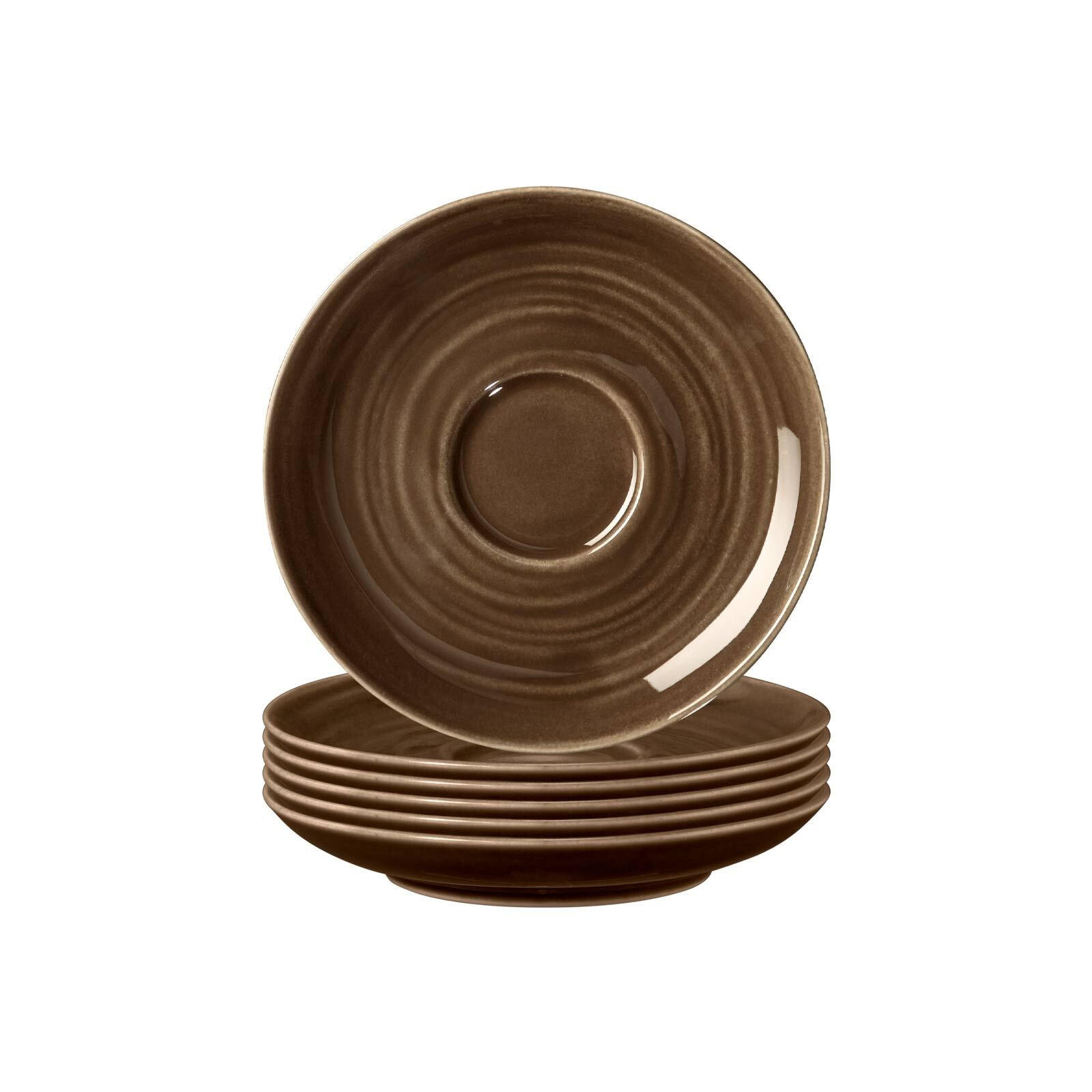 ESPRESSOUNTERTASSEN Terra Erdbraun ø 12 cm 6er Set - Braun, Keramik (12cm) - Seltmann Weiden
