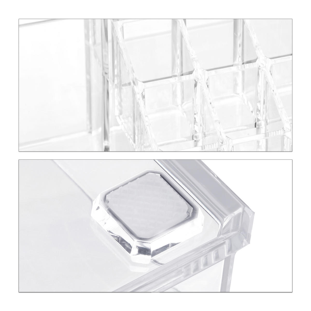 MAKEUP Organizer - Transparent, Kunststoff (24/19/13.5cm) - Relaxdays