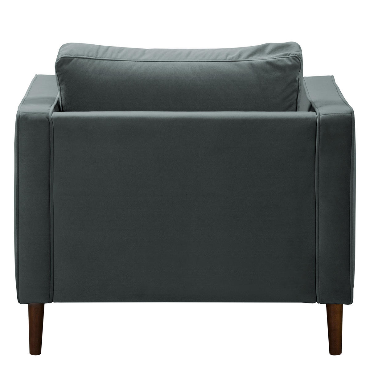 SESSEL - Samt - Dunkelbraun/Anthrazit, Birkenholz/Textil (90/80/86cm) - home24