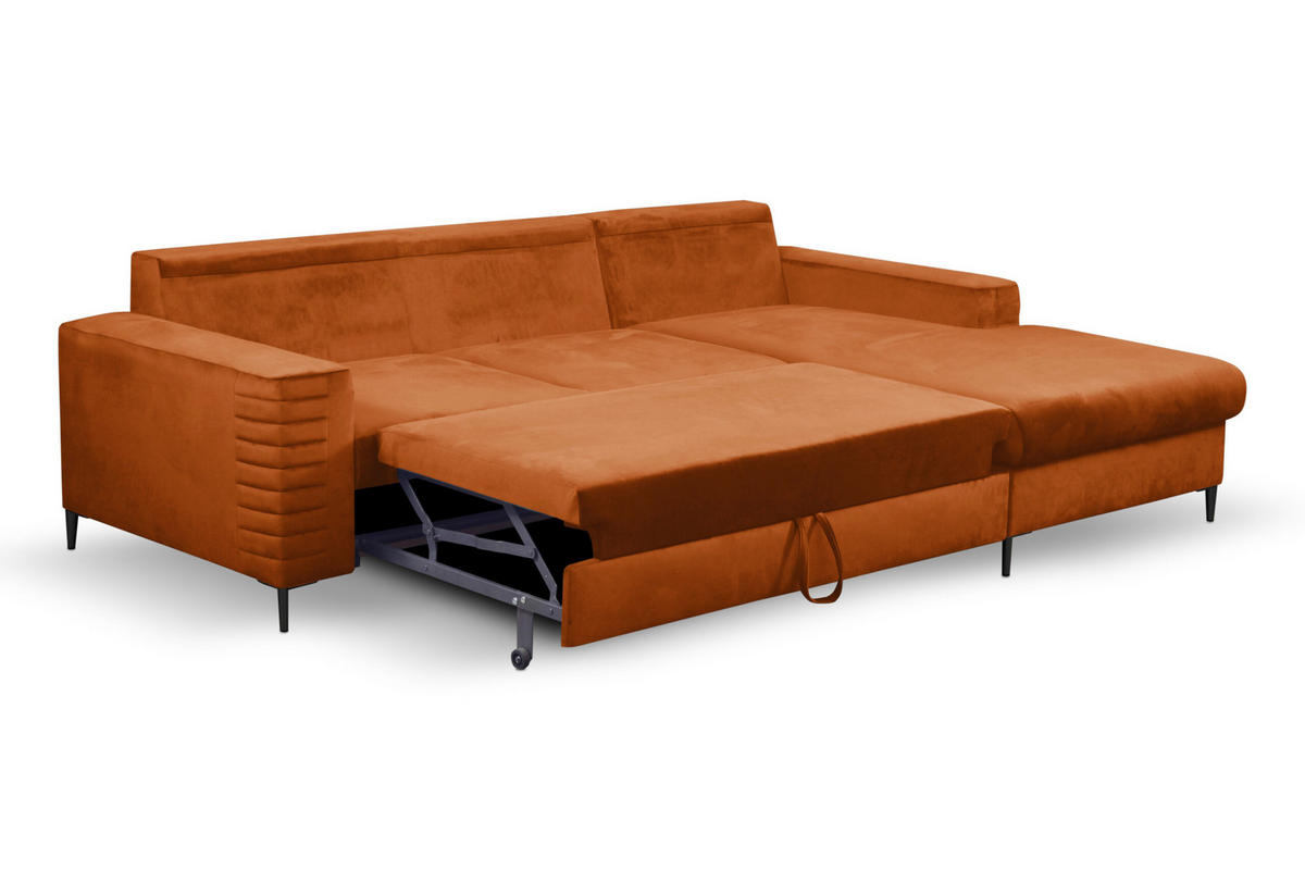 ECKSOFA NITRO R Orange (Velluto 33) - Orange, Holzwerkstoff (253/165cm) - Möblo