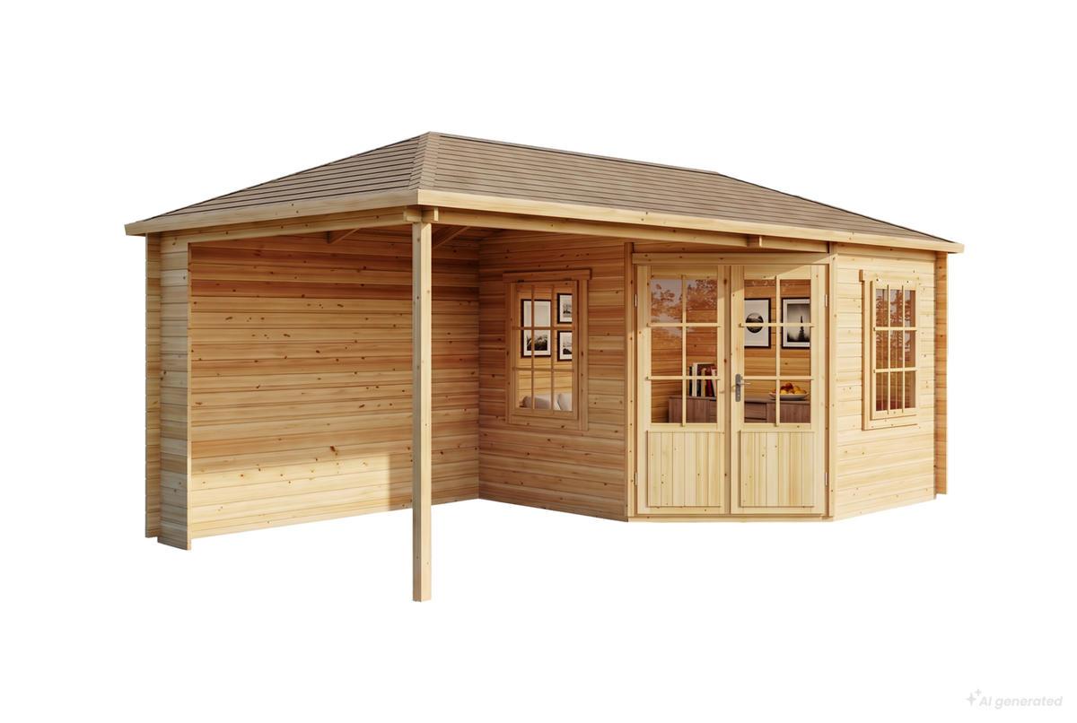 GARTENHAUS Holz Mosel - Naturfarben, Holz (614/274/317cm) - Alpholz