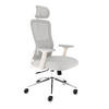 BÜROSTUHL BrightSeat Creme-Weiß - Beige/Silberfarben, Kunststoff/Textil (70/142/70cm) - Clouvou