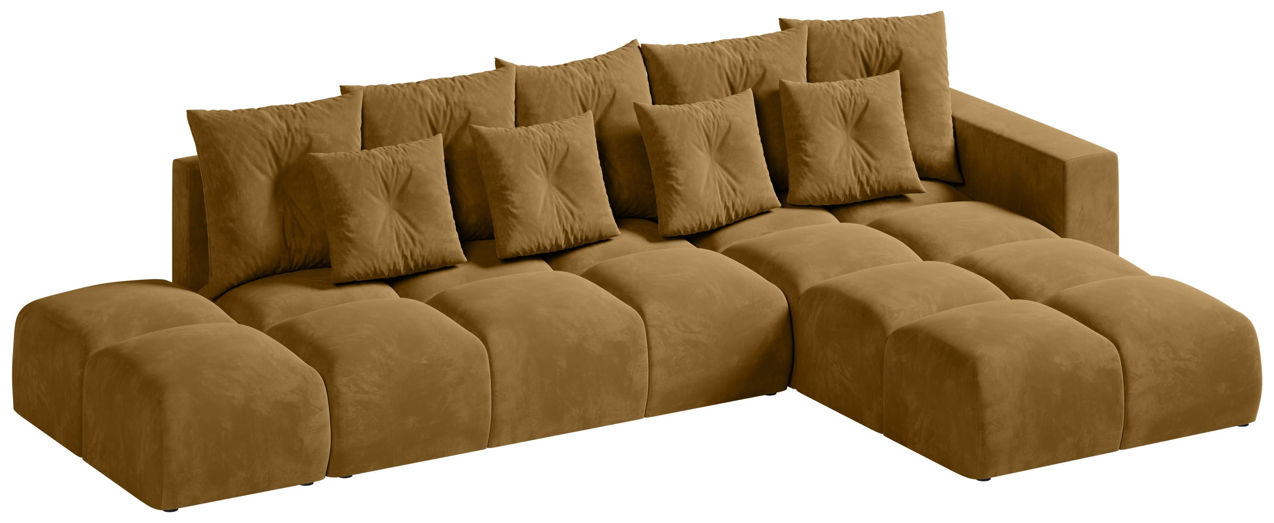 ECKSOFA mit Schlaffunktion RAMIRO Gelb - Gelb, Textil (325/185cm)