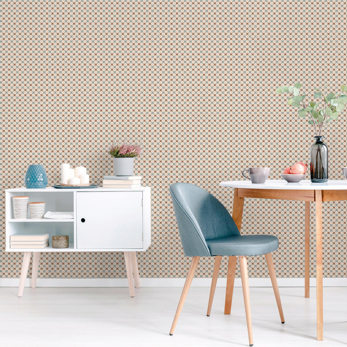 TAPETE Karomuster 53 cm x 10 m - Beige, Papier (53/1000cm) - Sanders & Sanders