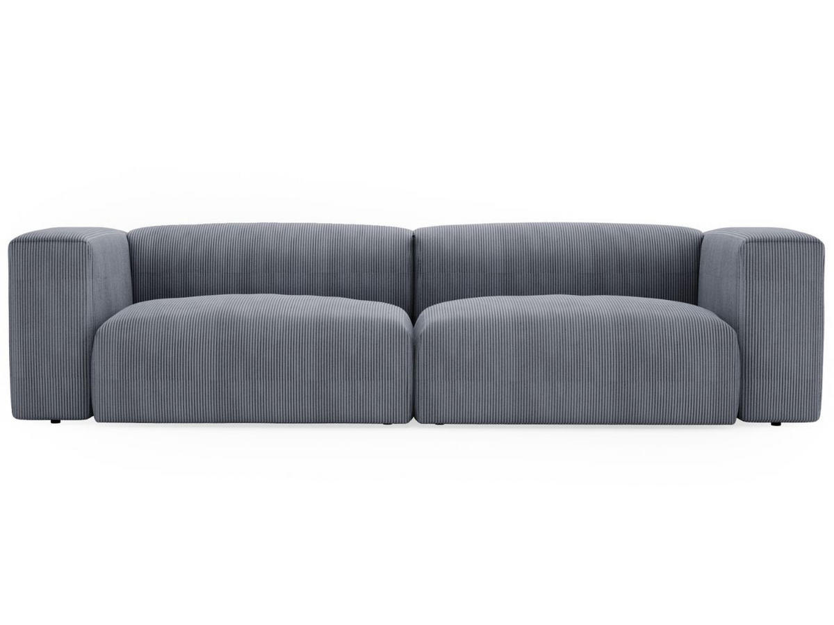 SOFA 240/85/80 Grau Landi - Schwarz/Grau, Kunststoff/Textil (240/85/80cm) - Graingold