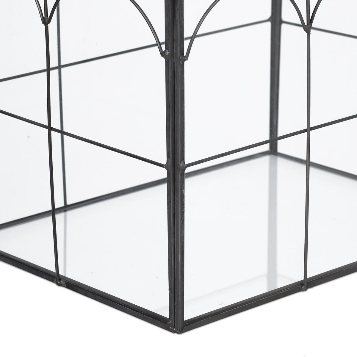 PFLANZENTERRARIUM - Transparent, Glas/Metall (25cm) - Relaxdays