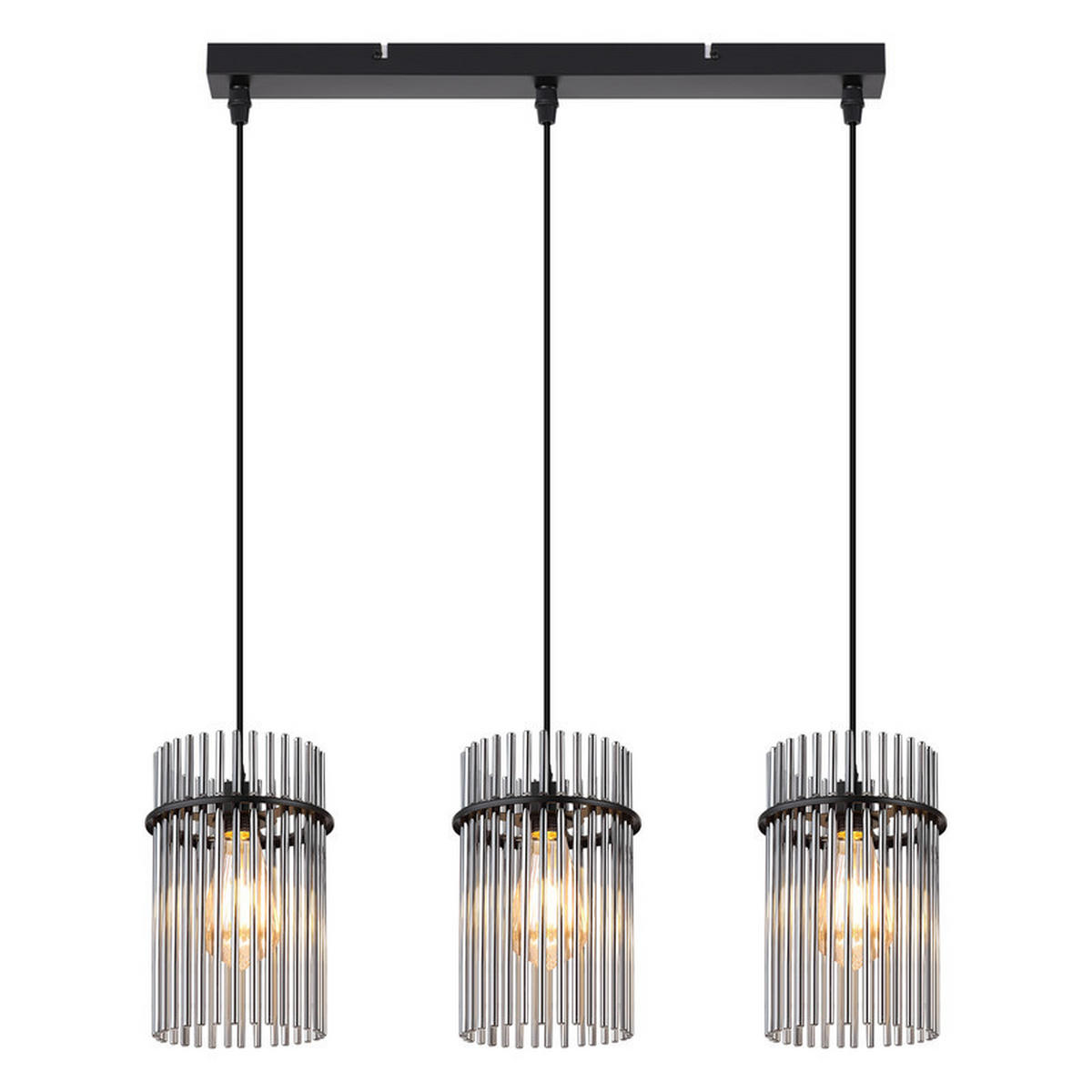 PENDELLEUCHTE BEESKOW Ⅲ 48/5/150 cm - Schwarz, Metall (48/5/150cm) - Nettlife