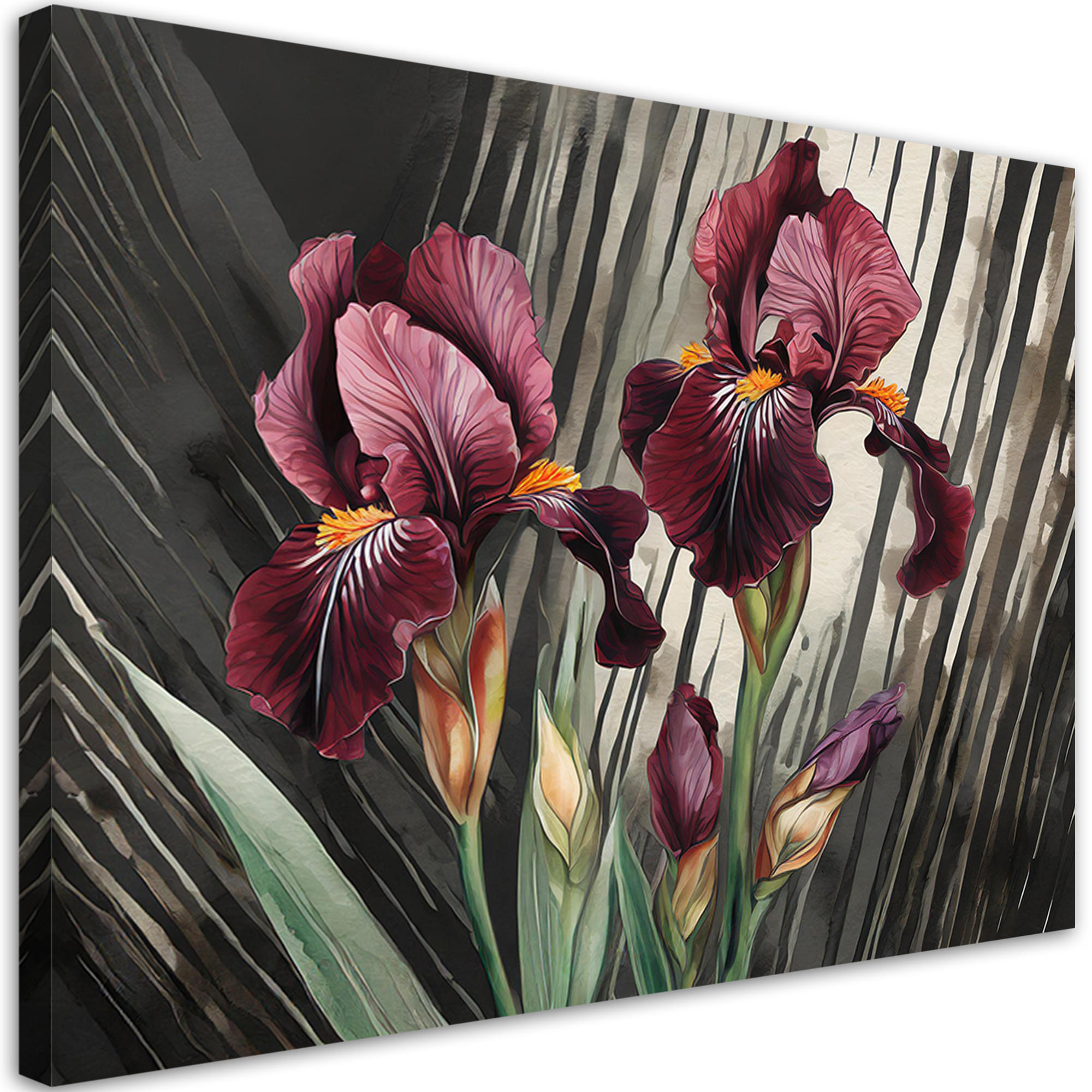 WANDBILD rote blumen abstraktion - Rot, Textil (60/40cm) - Feeby