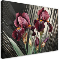WANDBILD rote blumen abstraktion - Rot, Textil (60/40cm) - Feeby