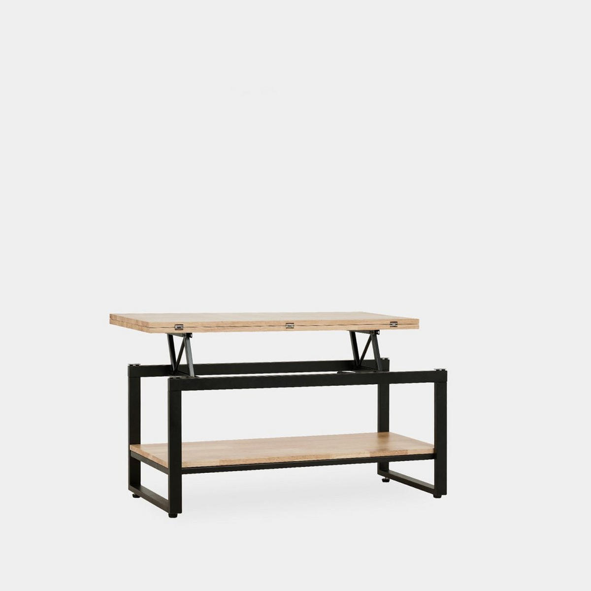 COUCHTISCH AUSZIEHBARER UND ERHÖHTER Alvi Schwarz 100 cm x 49 - 61 cm - Schwarz, Holz (45/100/49cm)