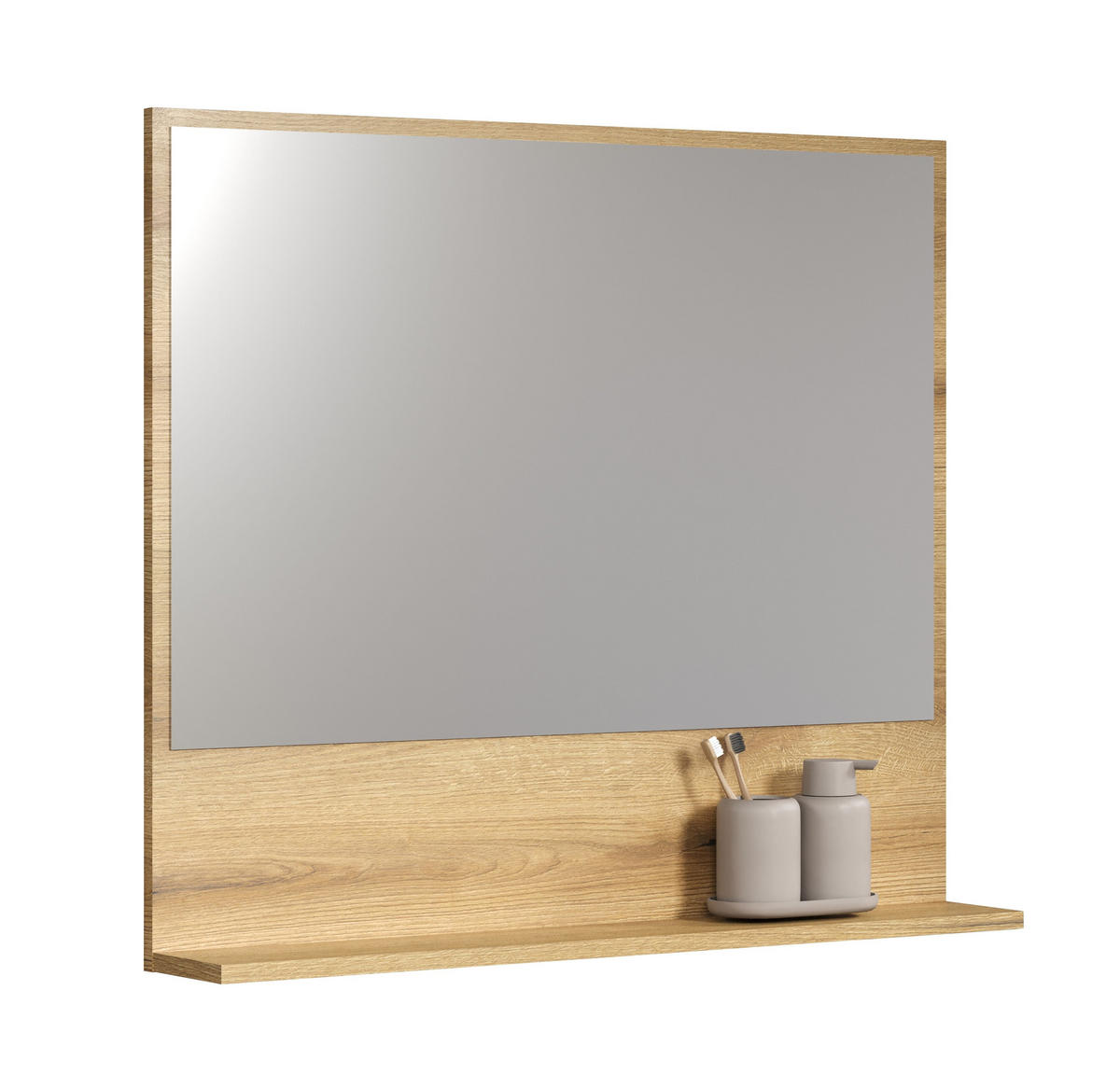 WANDSPIEGEL PureBliss Eiche Dekor - Eichefarben, Holzwerkstoff (80/74/14cm) - Trendteam