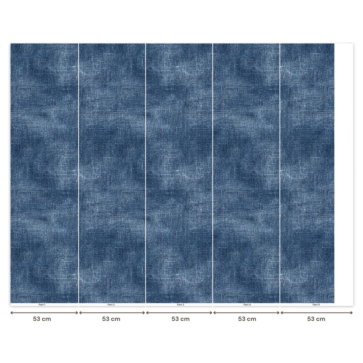 TAPETE - Leinen - Textur - Muster - Denim - Rustikal - 260x220 cm - Blau, Papier (260/220cm) - OnlyWow