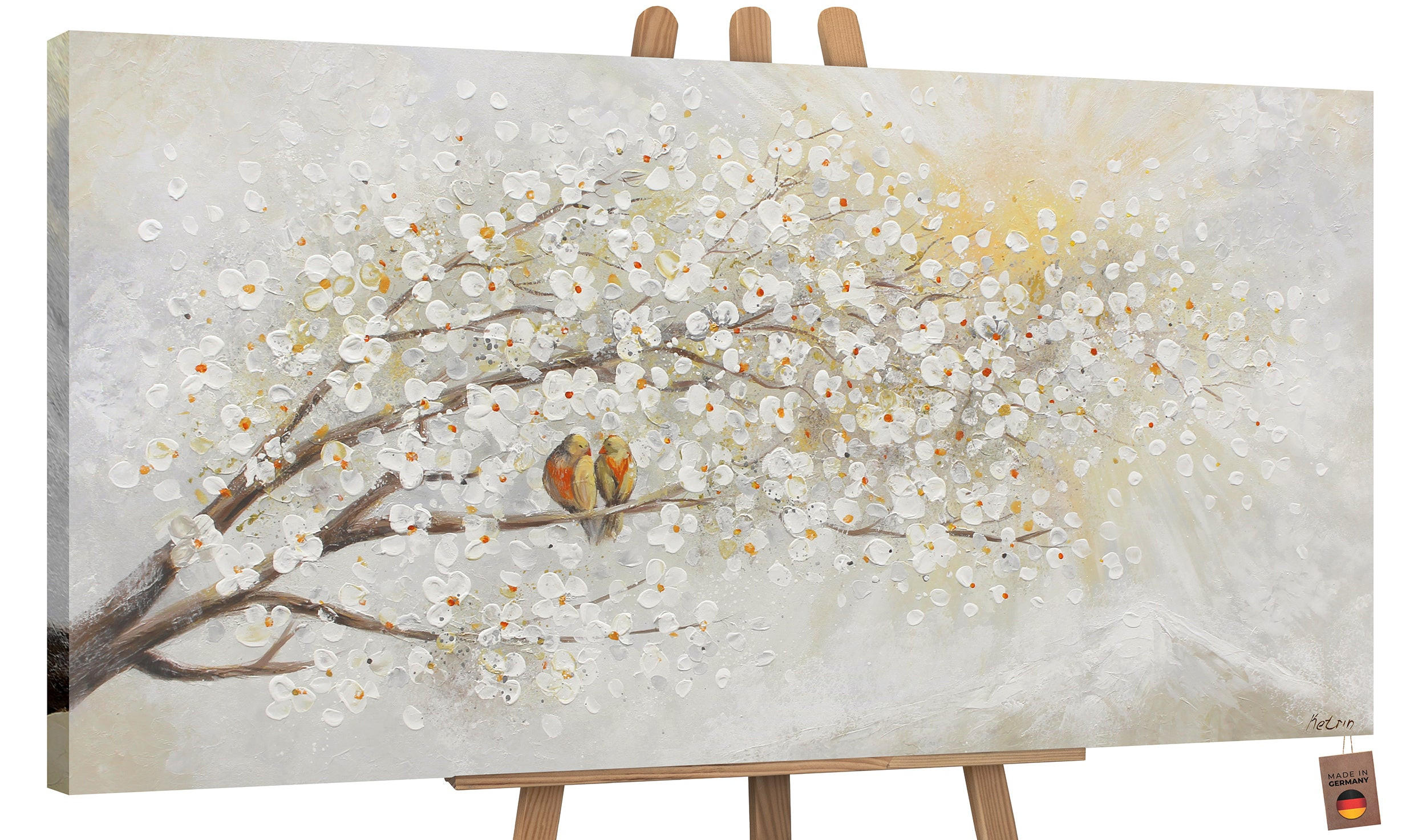 GEMÄLDE Sonnenaufgang auf Keilrahmen 200x100 cm - Grau, Holz (200/100cm) - YS-art gallery