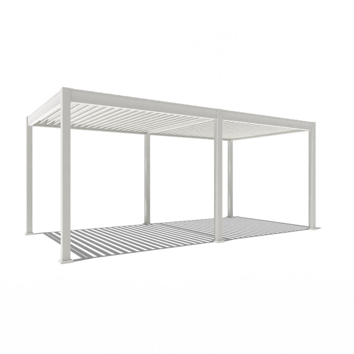 PERGOLA Deluxe Elektrisch Pavillon Terrassenüberdachung Aluminium LED 3 x 6 m - Weiß, Metall (300/255/600cm) - WEIDE