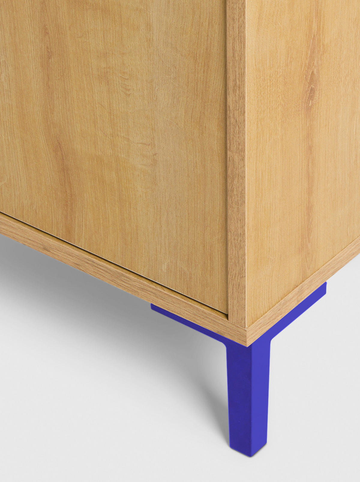 KLEIDERSCHRANK mit 2 Türen, Eichenholzoptik mit blauen Details ALVA KIDS - Blau/Eiche Artisan, Holzwerkstoff (75/123/45cm) - RNT By Really Nice Things