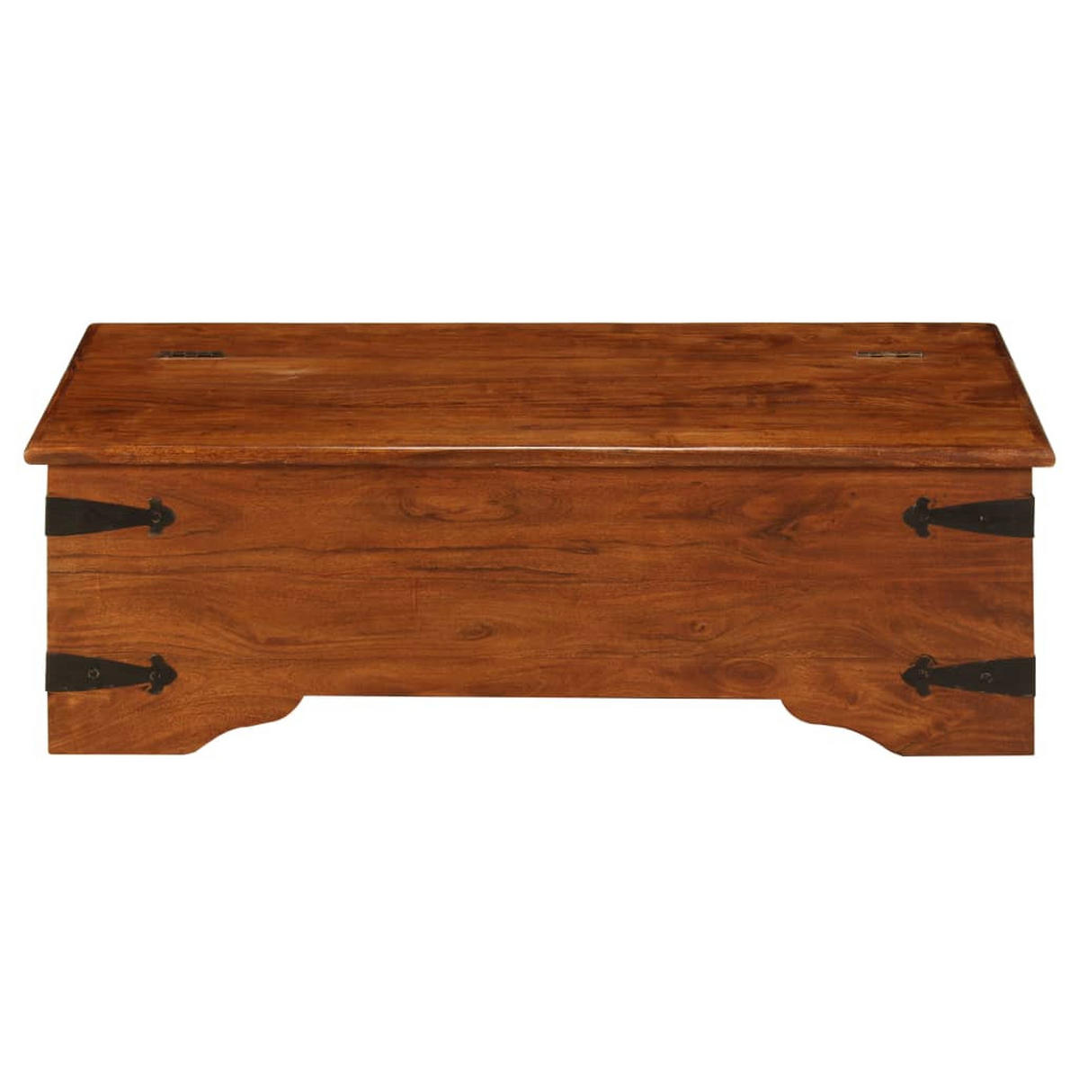 COUCHTISCH Massivholz mit Honigfarbenem Finish 110x55x35 cm - Braun, Holz (110/55/35cm) - furnicato