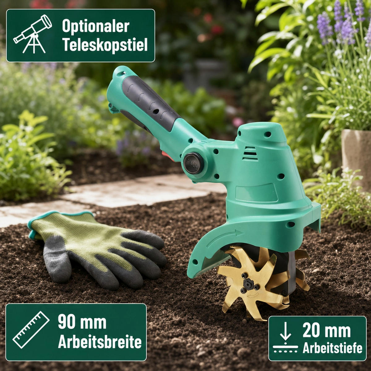 AKKU Hand Bodenhacke X-Grubber - Grün, Kunststoff (2.3/1.2/2cm) - Westfalia