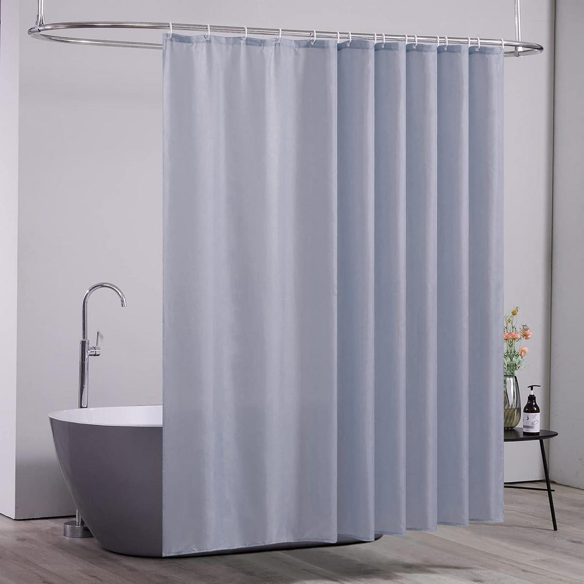 DUSCHVORHANG Überlänge Grau Blau 240 x 180 cm - Blau, Textil (180/240cm)