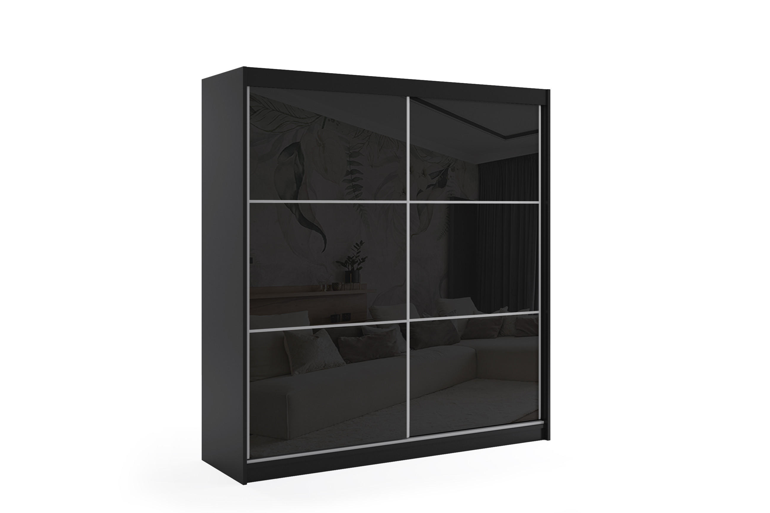 Altdecor Kleiderschrank Schwarz 200x216x61 cm