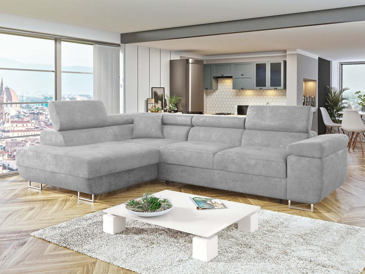 ECKSOFA Torezio, Seite: Links - Greige, Holz/Textil (274/203cm) - MIRJAN24