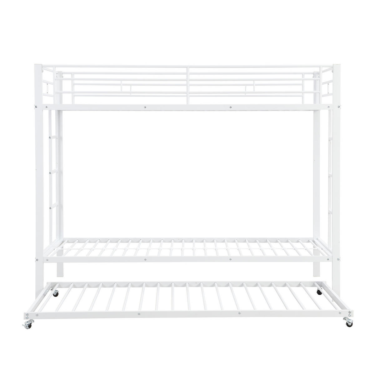 ETAGENBETT 90/200 cm aus Metall mit Ausziehbett in Weiß - Weiß, Metall (90/200cm) - BEAOK