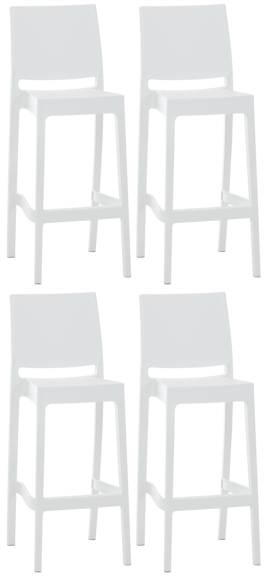 furnicato Barhocker Weiß 45x105x51 cm
