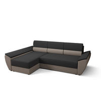 ECKSOFA L REBI L3 Rainbow 27/83 Links mit Schlaffunktion, Grau/Beige - Beige/Grau, Textil (251/140cm)