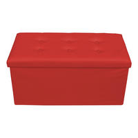 FUSSHOCKER Rot 38/76/38 cm - Rot, Textil (38/38/76cm) - Mobili Rebecca