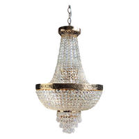 KRONLEUCHTER Korblüster PLAZA Gold Ø40cm gefertigt aus geschliffenen Kristallen - Goldfarben, Glas (40/40/62cm) - PGA Lights
