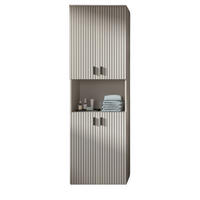 HOCHSCHRANK kaschmir 60 x 192 cm, Badschrank 4-türig - Kaschmir/Schwarz, Holzwerkstoff/Kunststoff (60/192/30cm) - Inn.Furn